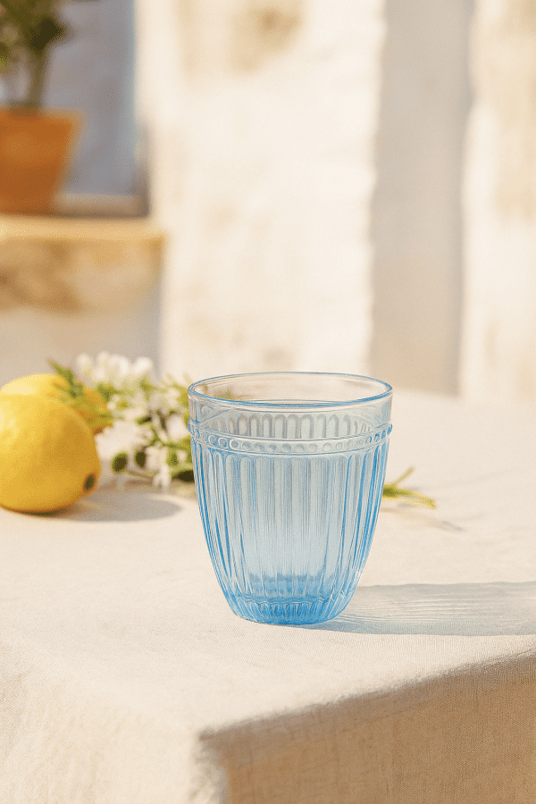 Green Gate Ποτήρι Νερού Alice Pale Blue 350ml – Ρομαντικό Γυάλινο Ποτήρι Vintage Στυλ