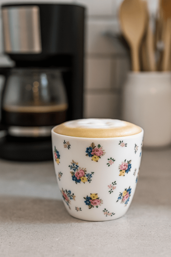 GreenGate Latte Cup Augusta White – Πορσελάνινη Κούπα Latte 300ml με Floral Σχέδιο