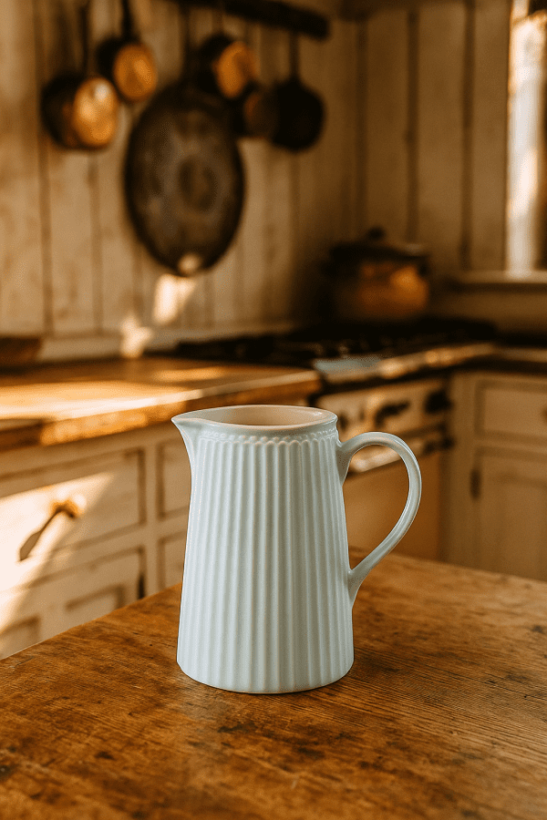 GreenGate Κανάτα Alice Pale Blue – Πορσελάνινη Κανάτα 1L σε Παστέλ Γαλάζιο με Ραβδωτό Design