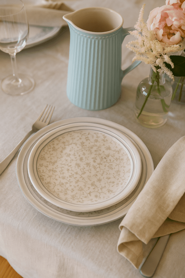 Laura Ashley Πιάτο 20cm White Decorated – Artisan | Ρομαντικό Πορσελάνινο Πιάτο για το Καθημερινό ή Εορταστικό Τραπέζι